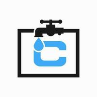 carta c encanador logotipo Projeto. encanamento água logotipo modelo vetor