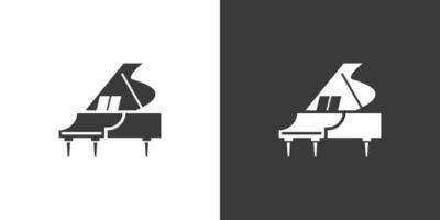 grande piano plano rede ícone. piano logotipo Projeto. musical instrumento simples grande piano placa silhueta sólido Preto ícone vetor Projeto para música aula, piano aula, aplicativo. musical instrumentos conceito