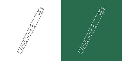 flauta linha desenhando desenho animado estilo. sopro instrumento bambu flauta clipart desenhando dentro linear estilo isolado em branco e quadro-negro fundo. musical instrumento clipart conceito, vetor Projeto
