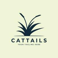 cattails vintage logotipo vetor ilustração modelo Projeto