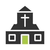 catedral ícone sólido verde cinzento cor Páscoa símbolo ilustração. vetor