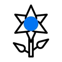 flor ícone duotônico azul Preto cor mãe dia símbolo ilustração. vetor