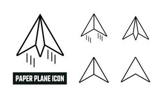papel avião linear ícone símbolo vetor. Preto esboço papel avião ícone vetor