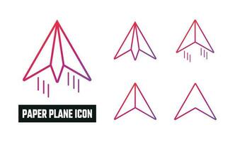 papel avião gradiente ícone vetor ilustração