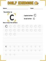 cursivo alfabeto carta rastreamento prática e caligrafia exercício para primário e Jardim da infância escola crianças vetor
