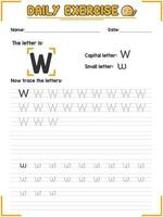 cursivo alfabeto carta rastreamento prática e caligrafia exercício para primário e Jardim da infância escola crianças vetor