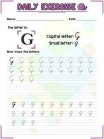 cursivo alfabeto carta rastreamento prática e caligrafia exercício para primário e Jardim da infância escola crianças vetor