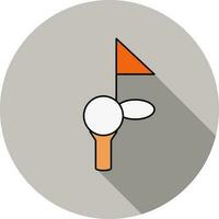 golfe curso ícone dentro laranja e branco cor. vetor