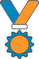 medalha ícone dentro azul e laranja cor. vetor