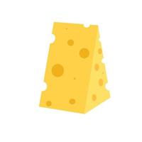 pedaços de queijo amarelo, isolados em um fundo branco. ilustração em vetor plana