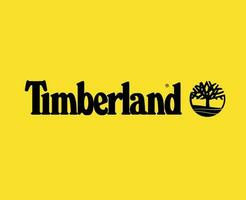 Timberland marca símbolo Preto logotipo roupas Projeto ícone abstrato vetor ilustração com amarelo fundo