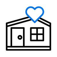 casa amor ícone duocolor azul estilo namorados ilustração símbolo perfeito. vetor