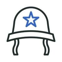 capacete ícone duocolor cinzento azul cor militares símbolo perfeito. vetor