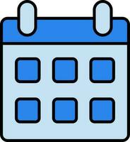 calendário ícone dentro azul cor. vetor