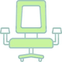 escritório cadeira ícone dentro verde e branco cor. vetor