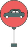 carro estacionamento ícone dentro vermelho e cerceta cor. vetor