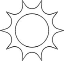 ilustração do Sol ícone dentro esboço estilo. vetor