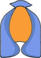 plano estilo capa vestir ícone dentro laranja e azul cor. vetor