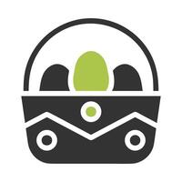 balde ovo ícone sólido verde cinzento cor Páscoa símbolo ilustração. vetor