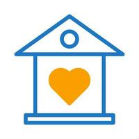 casa amor ícone duotônico azul laranja estilo namorados ilustração símbolo perfeito. vetor