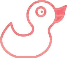 Pato brinquedo ícone dentro vermelho e branco cor. vetor