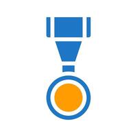 medalha ícone sólido azul laranja azul cor militares símbolo perfeito. vetor