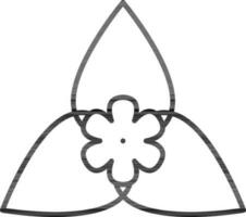 buganvílias flor ícone dentro Preto AVC. vetor