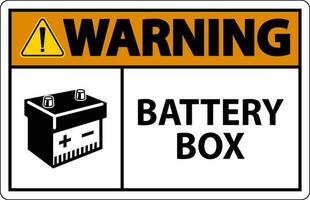 Atenção bateria caixa com ícone placa em branco fundo vetor