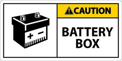 Cuidado bateria caixa com ícone placa em branco fundo vetor