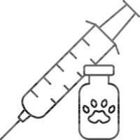 animal vacina ícone dentro Preto linha arte. vetor