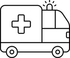 Preto esboço ilustração do ambulância ícone. vetor