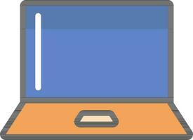isolado computador portátil ícone dentro azul e laranja cor. vetor