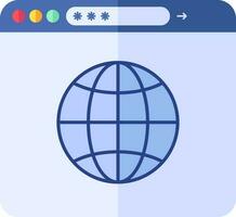 rede navegador ícone dentro azul cor. vetor