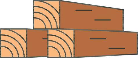 madeira pranchas ícone dentro laranja e Castanho cor. vetor