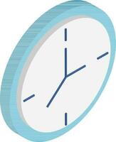 isométrico relógio elemento dentro azul e branco cor. vetor