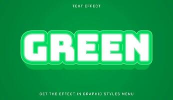 verde editável texto efeito dentro 3d estilo vetor