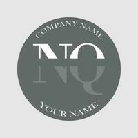 inicial nq logotipo carta monograma luxo mão desenhado vetor