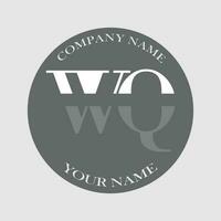 inicial wq logotipo carta monograma luxo mão desenhado vetor
