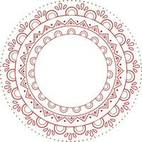 lindo rangli ou floral motivo circular quadro, Armação elemento dentro branco e vermelho cor. vetor