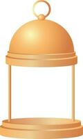 3d dourado árabe lanterna em branco fundo. vetor