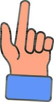 mão mostrar dedo ícone dentro azul e laranja cor. vetor