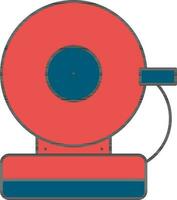 vermelho e azul cor fogo alarme ícone dentro plano estilo. vetor