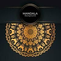 luxo dourado cor mandala fundo Projeto vetor