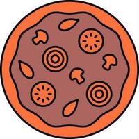 cogumelo pizza ícone dentro laranja e Castanho cor. vetor