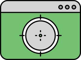 conectados alvo ícone dentro verde e cinzento cor. vetor