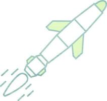 isolado verde e branco cor míssil ícone dentro plano estilo. vetor