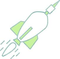 ilustração do míssil ícone dentro verde e branco cor. vetor