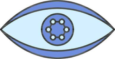 olho células ou molécula ícone dentro azul cor. vetor