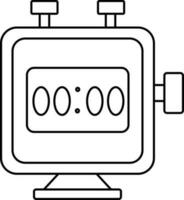 Preto esboço digital relógio ou cronômetro ícone ou símbolo. vetor