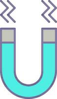 cinzento e turquesa magnético ícone dentro plano estilo. vetor